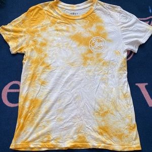 Obey Yellow Tie Dye T shirt
